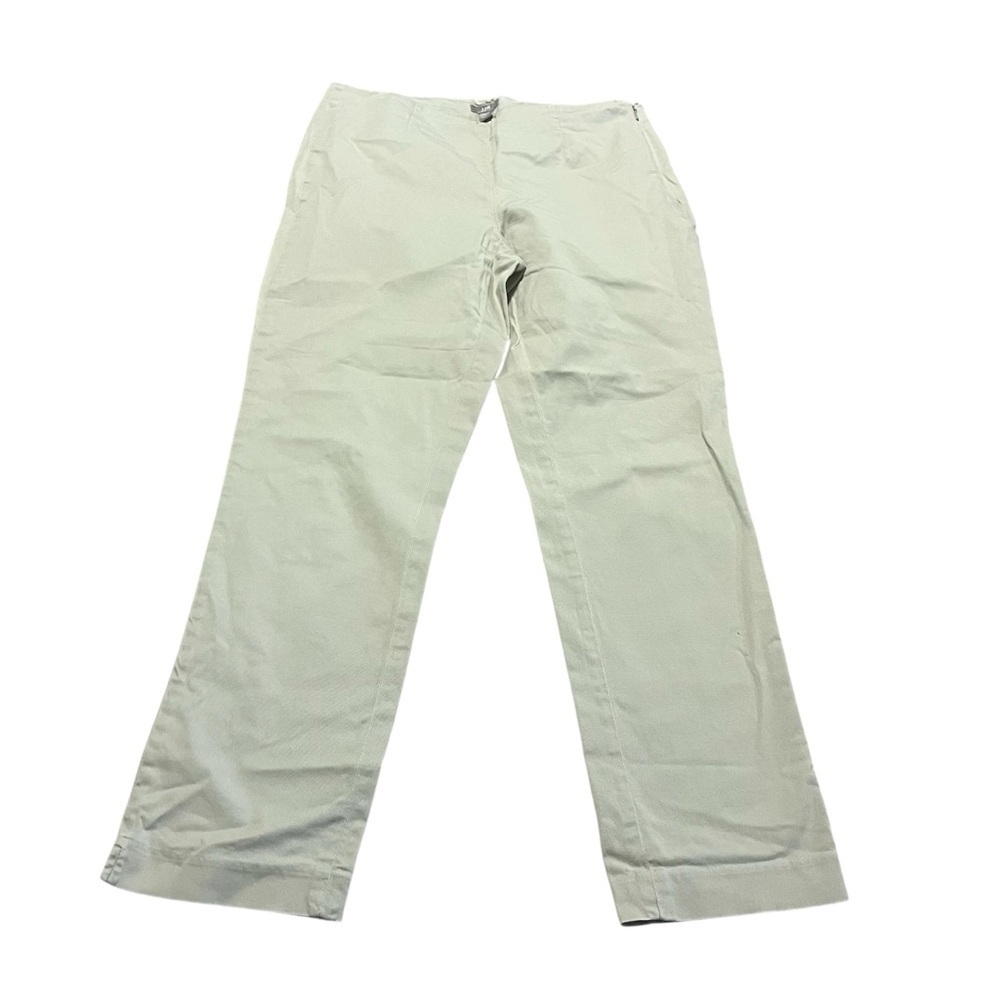 J. Jill Cream Chino Pants Straight Leg Cotton Blend Stretch Size 4 flat front